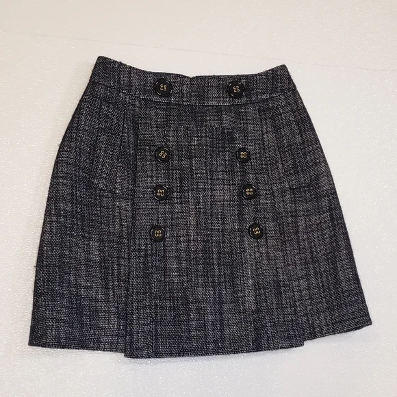 BCBGMAXAZRIA Black A Line Wool Blend Skirt - Picture 4 of 4